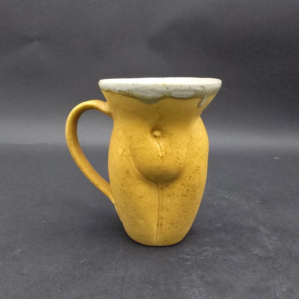 Art Pottery Woman Silhouette Mug Coffee Cup Artist Signed 5"
